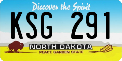 ND license plate KSG291