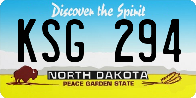 ND license plate KSG294