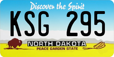 ND license plate KSG295