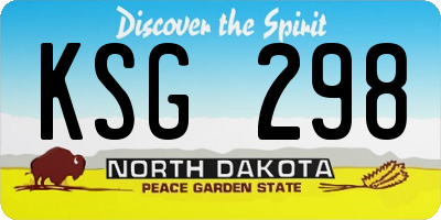 ND license plate KSG298