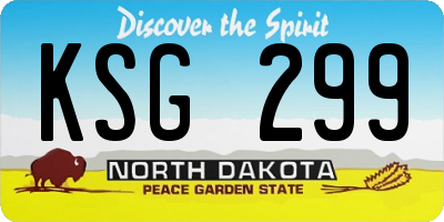 ND license plate KSG299