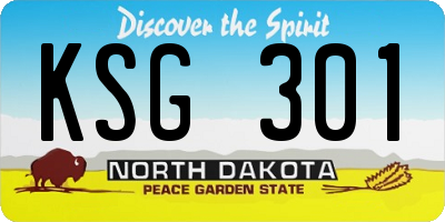 ND license plate KSG301