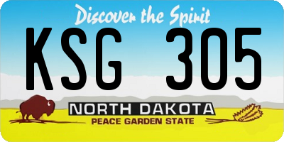 ND license plate KSG305