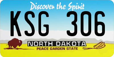 ND license plate KSG306