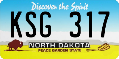 ND license plate KSG317