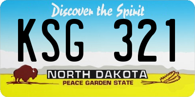 ND license plate KSG321