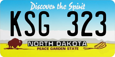 ND license plate KSG323