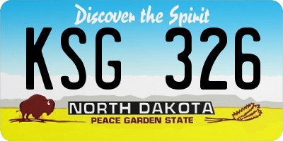 ND license plate KSG326