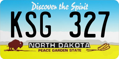 ND license plate KSG327