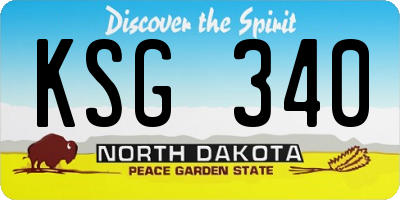ND license plate KSG340