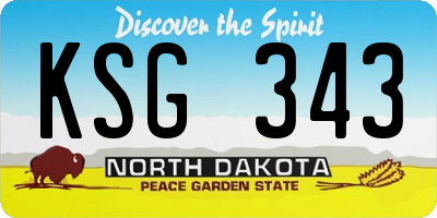 ND license plate KSG343