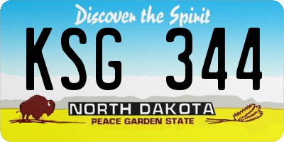 ND license plate KSG344