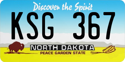ND license plate KSG367