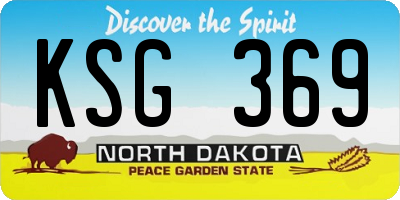 ND license plate KSG369