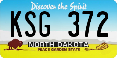 ND license plate KSG372