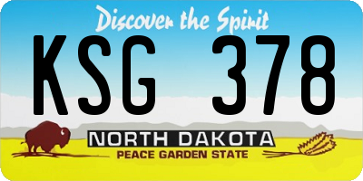 ND license plate KSG378