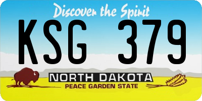 ND license plate KSG379