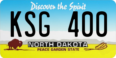 ND license plate KSG400