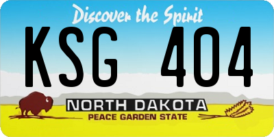 ND license plate KSG404
