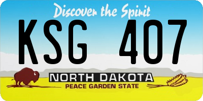 ND license plate KSG407