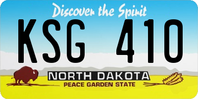 ND license plate KSG410