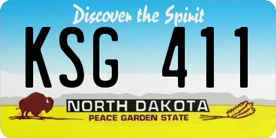 ND license plate KSG411