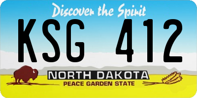 ND license plate KSG412