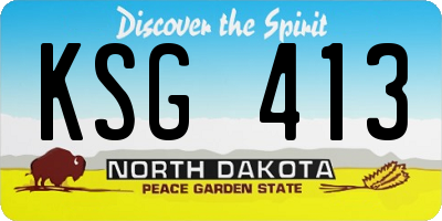 ND license plate KSG413