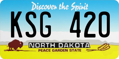 ND license plate KSG420