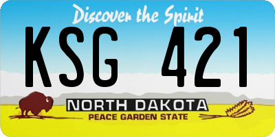 ND license plate KSG421