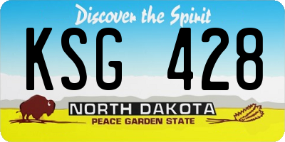 ND license plate KSG428