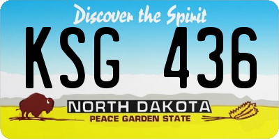 ND license plate KSG436