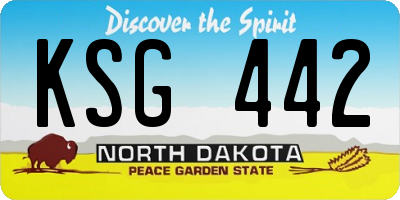 ND license plate KSG442