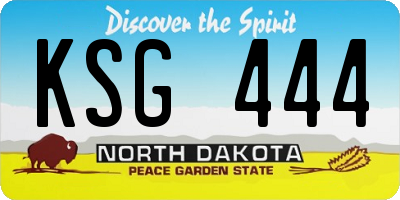 ND license plate KSG444
