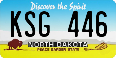 ND license plate KSG446