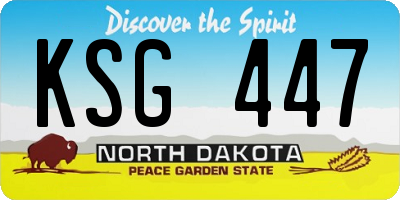 ND license plate KSG447