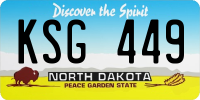 ND license plate KSG449