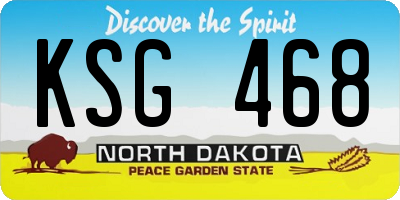 ND license plate KSG468