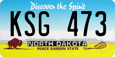 ND license plate KSG473