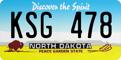 ND license plate KSG478