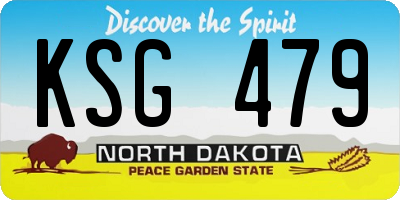 ND license plate KSG479