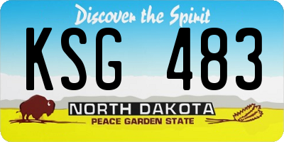 ND license plate KSG483