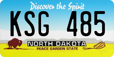 ND license plate KSG485