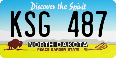 ND license plate KSG487
