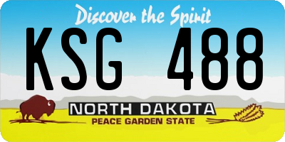 ND license plate KSG488