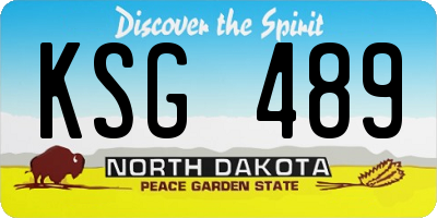 ND license plate KSG489