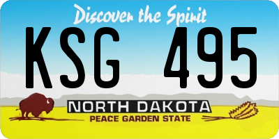 ND license plate KSG495