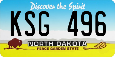 ND license plate KSG496
