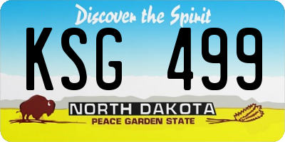 ND license plate KSG499