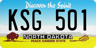 ND license plate KSG501
